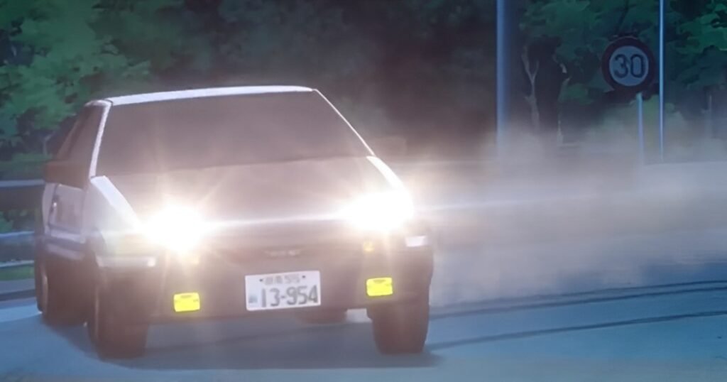 Toyota Sprinter Trueno 2door GT-APEX (AE86) drifting scene from Initial D